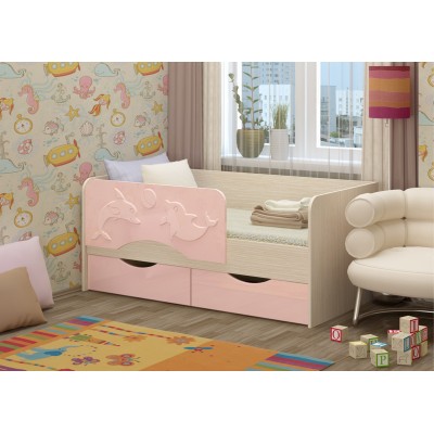 Детская кровать "Дельфин-1" Розовый 180