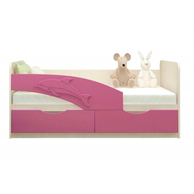 Детская кровать "Дельфин-2" Розовый 140