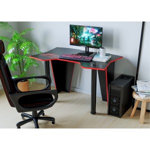 Компьютерный стол КЛ №9.1 Черный/Красный
