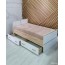 Кровать "Сакура" 0,9 м без матраса Дуб Сонома/Белый Глянец