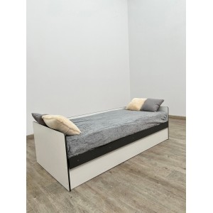 Кровать 0,9 "Асцелла" с подъёмным механизмом белый/графит серый