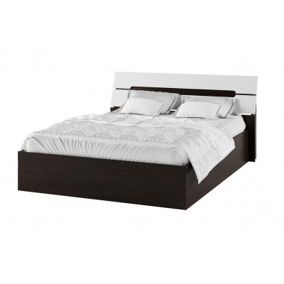 Кровать "Гавана-1" 1,6 м Белый акрил/Венге (без матраса)