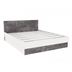 Кровать "Сканди" KР-1601 Белый/ Камень  с ящиками
