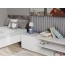 Кровать "Сканди" KР-1401 Белый/ Камень  с ящиками