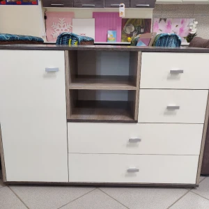 Комод "Этна" КМ1 1200 Дуб Эндгрейн/Алебастр