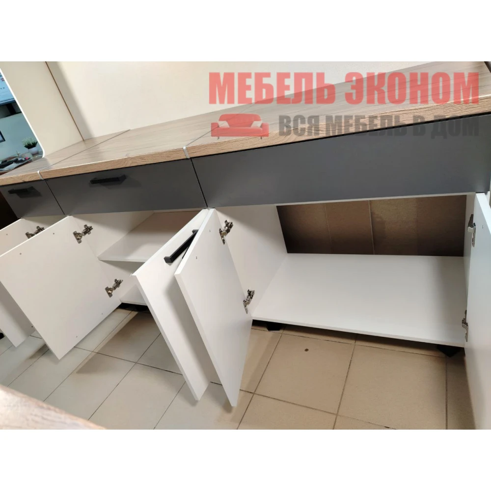 Кухня "Монтана" 2 м Белый/Графит БН
