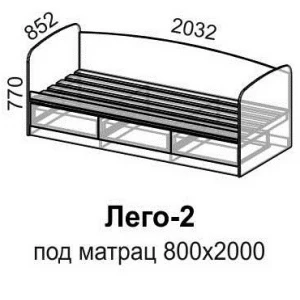 Детская кровать "Лего-2" Ясень шимо темный/Светлый