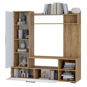 Стенка гостиная "Евро-2" Белый/Крафт