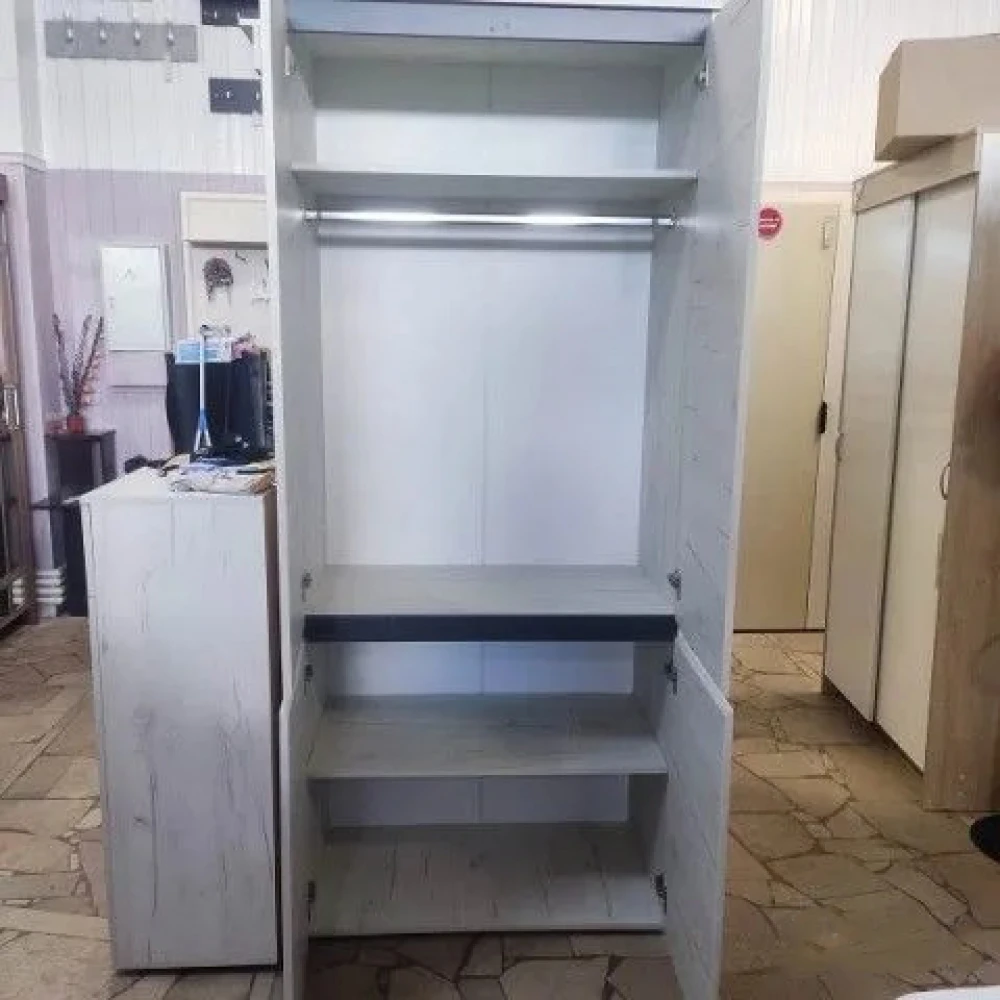 Шкаф "Гретта" 4С Дуб крафт белый/Антрацит