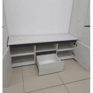 ТВ тумба "Гретта" 2С1Я Дуб крафт белый/Антрацит