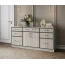 Комод "Клео" Ясень Анкор светлый/Сандал белый/Графит серый