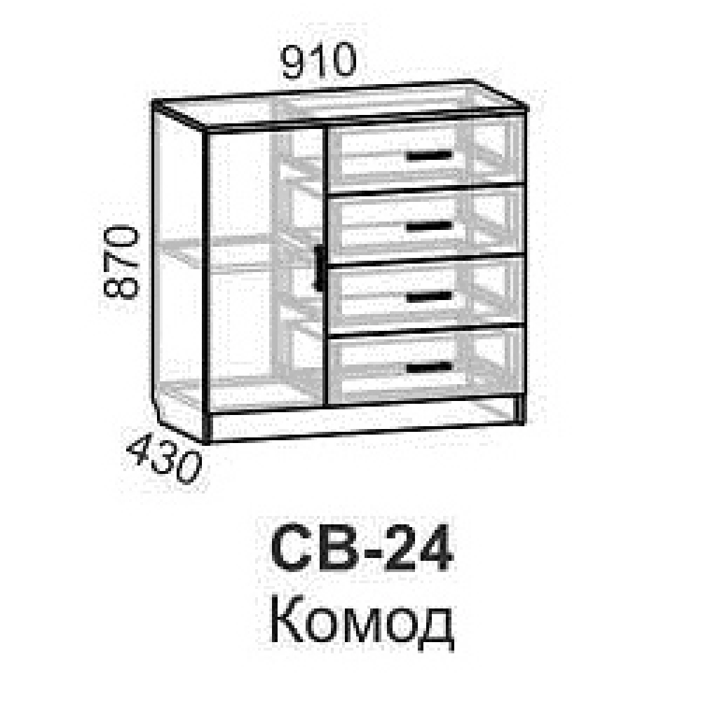 Комод "СВ-24" Венге/Дуб молочный