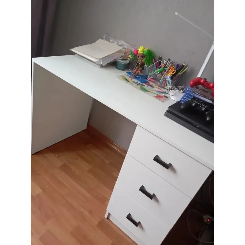 Стол компьютерный "Стандарт" Белый гладкий
