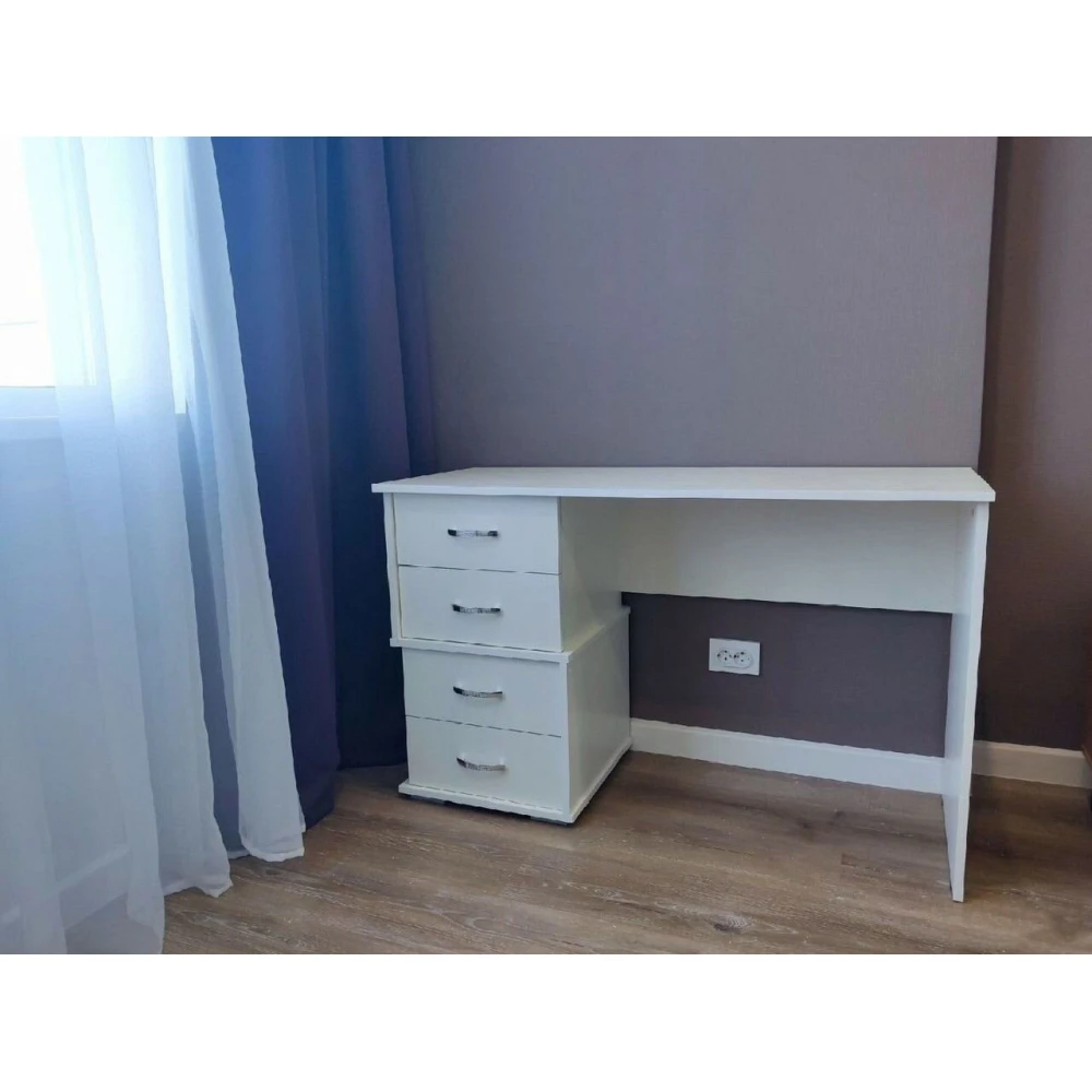 Компьютерный стол "Сити-2" Белый с тиснением