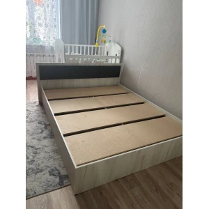 Кровать "Фиеста" 1,4м Дуб крафт белый/Графит