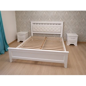 Кровать "Грация" 1,6м (ЦТ) Белый (Стразы) КВ