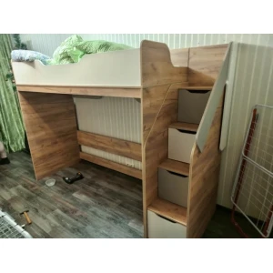 Кровать-чердак "RICH" КР-001 Миндаль/Глиняный серый КВ