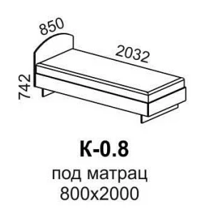 Кровать "К-0,8" Венге/Дуб молочный