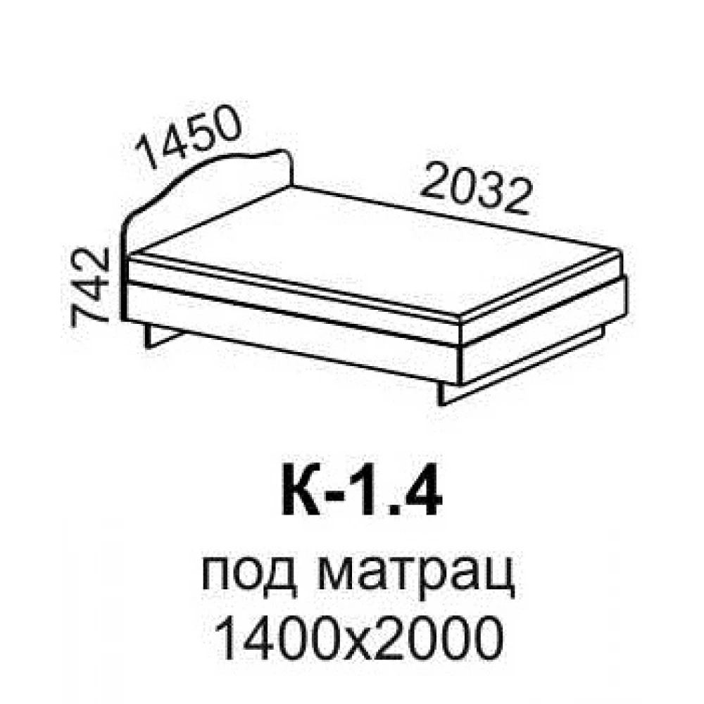 Кровать "К-1,4" Шимо светлый/темный