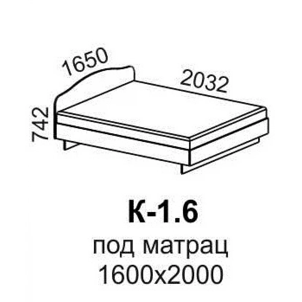 Кровать "К-1,6" Венге/Дуб молочный
