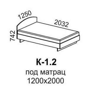 Кровать "К-1,2" Венге/Дуб молочный