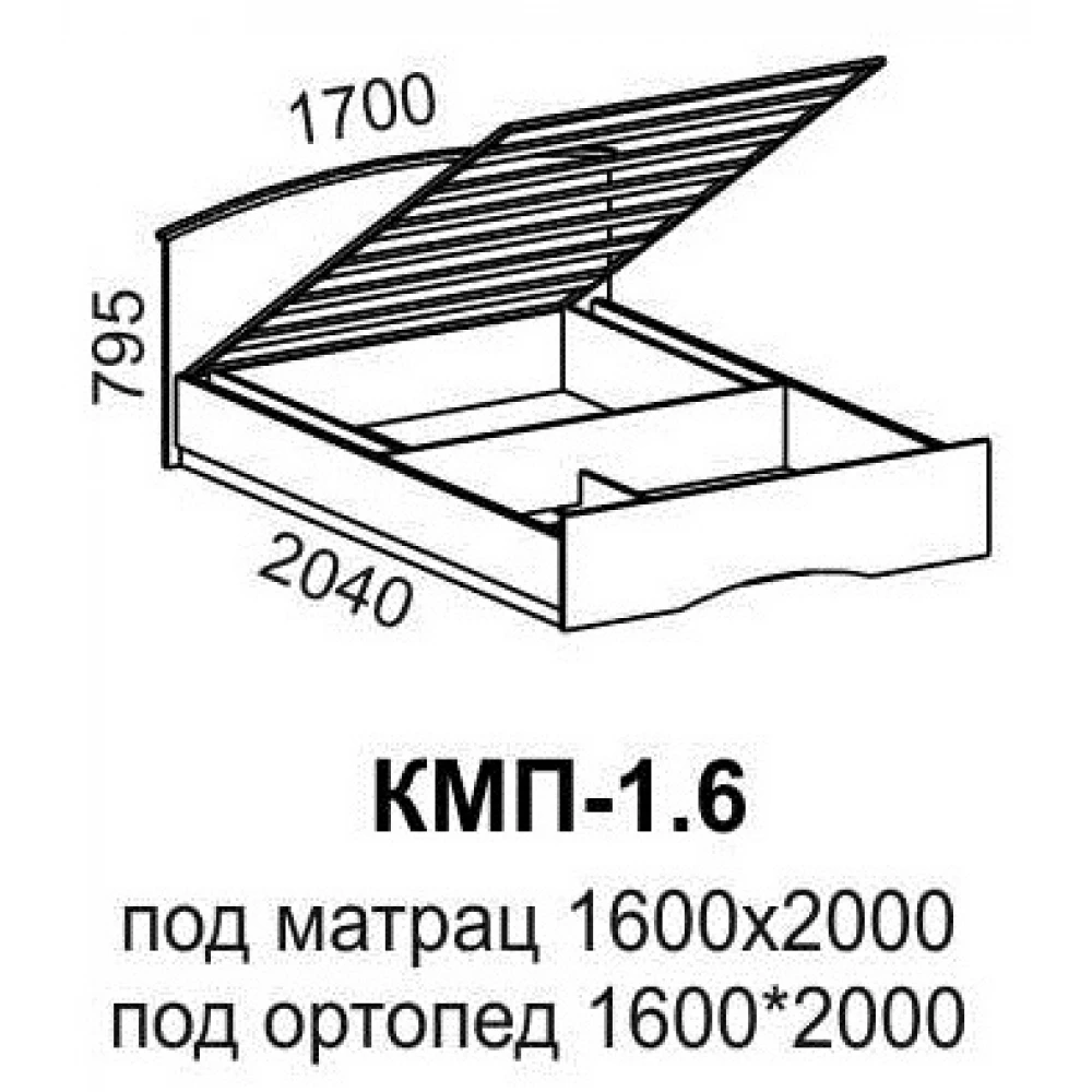 Кровать "КМП-1,6" Венге/Дуб молочный