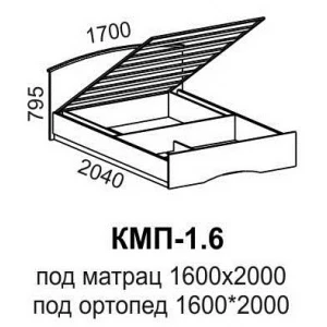 Кровать "КМП-1,6" Венге/Дуб молочный