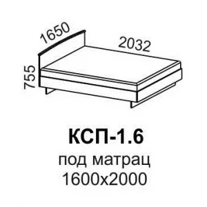 Кровать "КСП-1,6" Венге/Дуб молочный