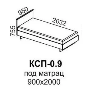 Кровать "КСП-0,9" Венге/Дуб молочный