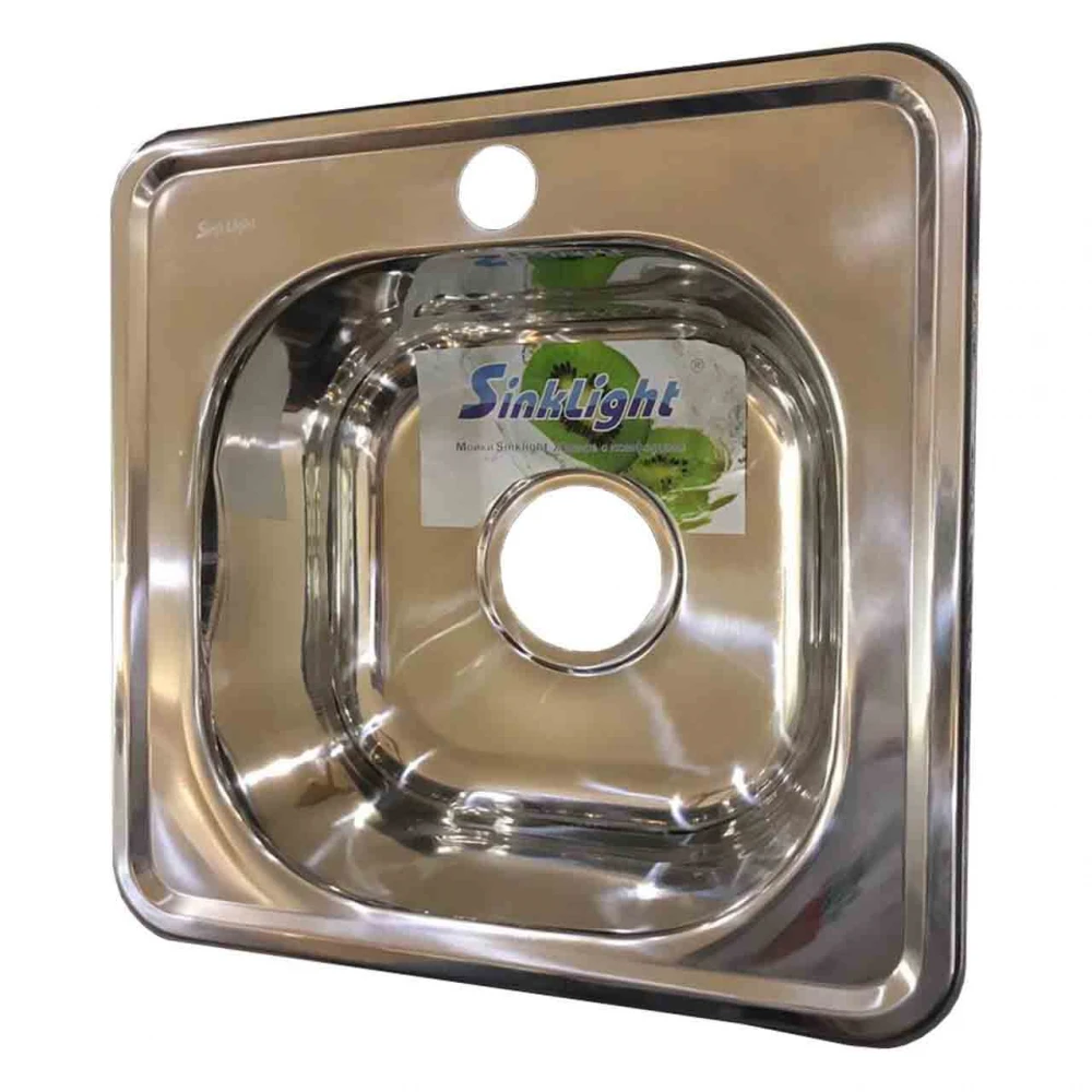 Мойка врезная квадратная Sinklight 38,5х38,5