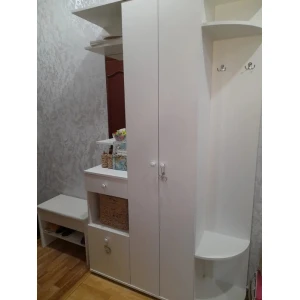 Прихожая "Виза" Белый гладкий