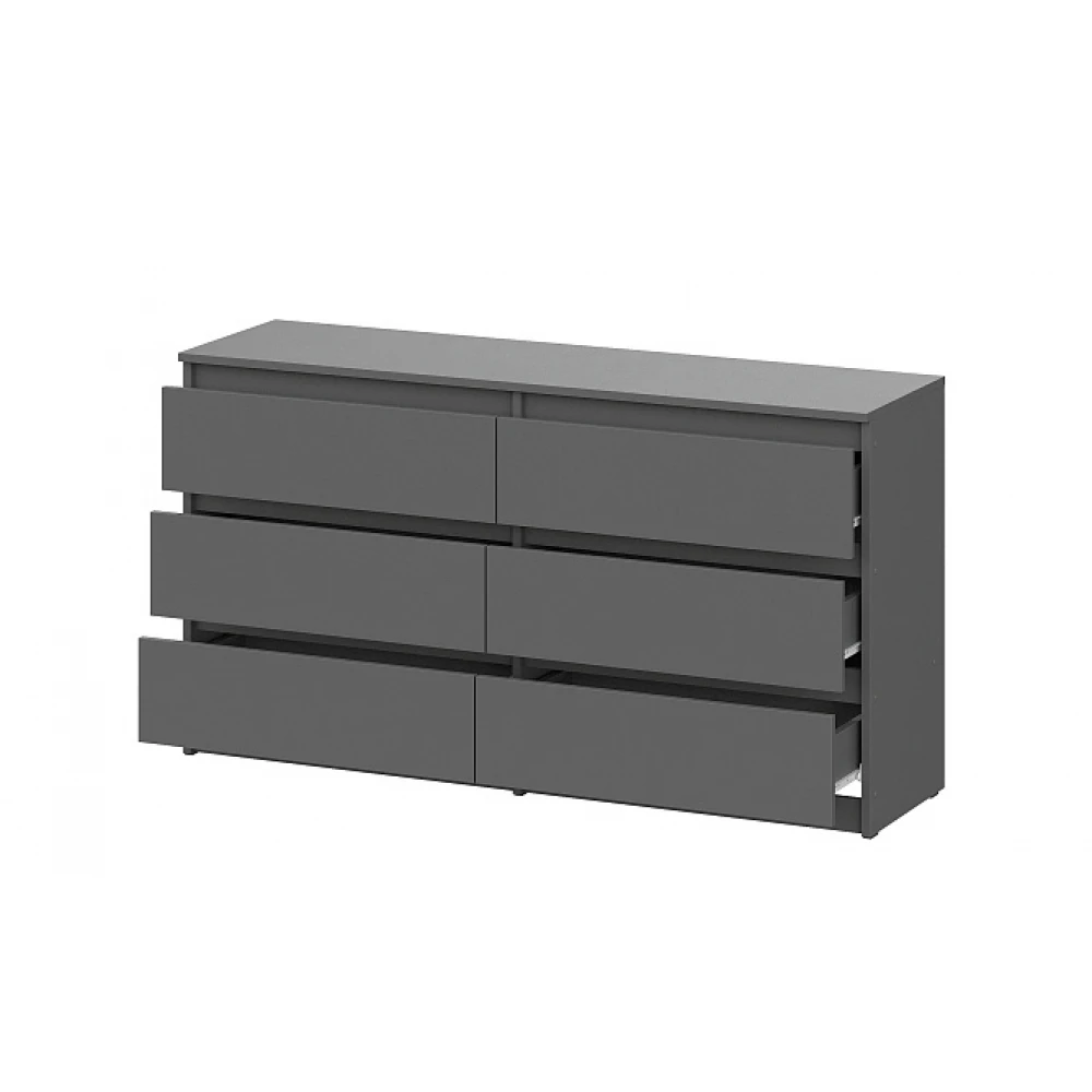 Комод "Денвер" с ящиками 1,38м Графит серый