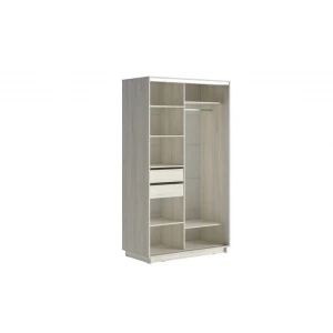 Шкаф-купе с зеркалом "СТОУН" 1200 Дуб крафт белый КВ
