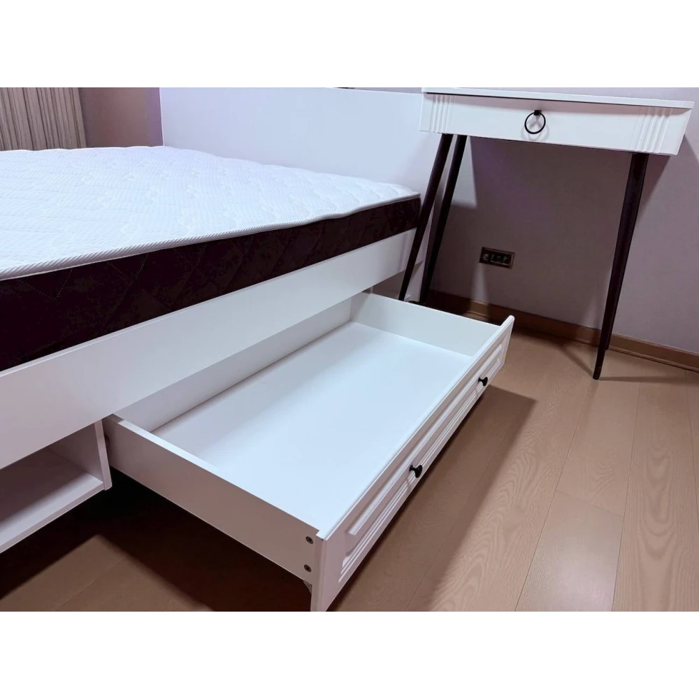 Кровать "Софт" КР-16 1,6м (с ящиком) Белый/Эмаль белая F26