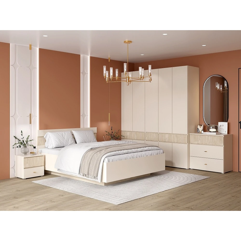 Кровать 1,6м "Cильвия" Сатин/Дуб фербенк