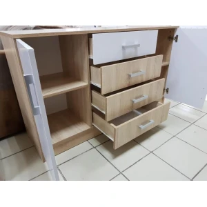Комод "Беатрис" К1400 Дуб сонома/Белый глянец
