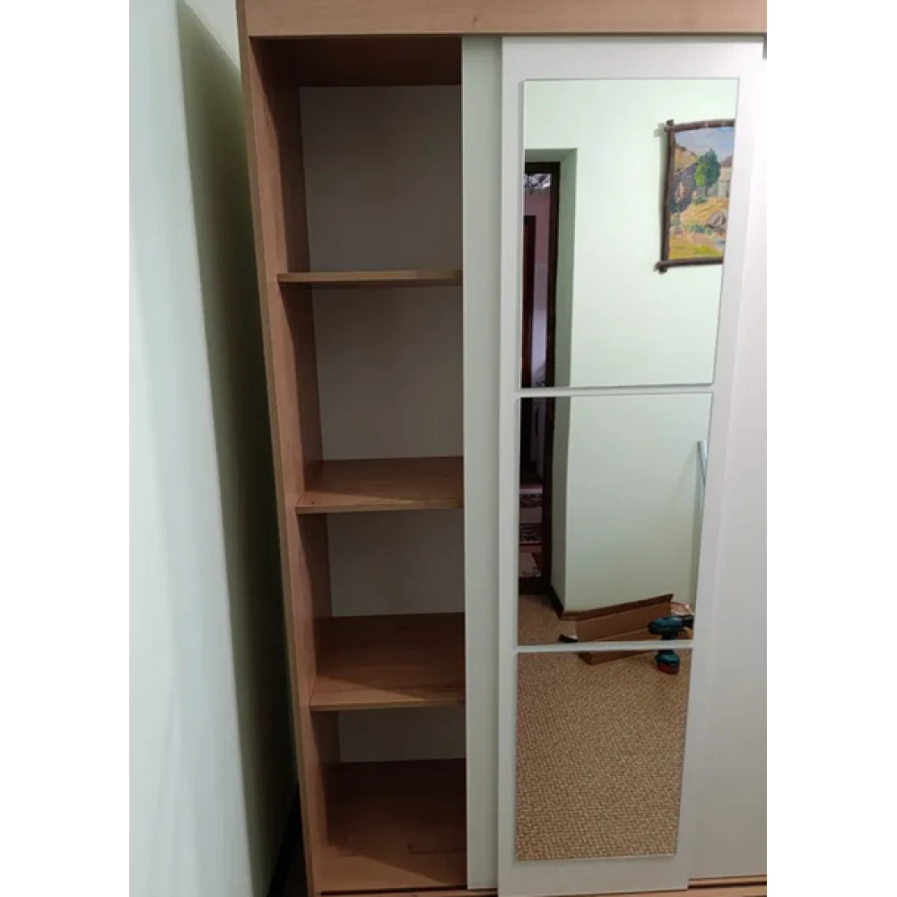 Шкаф-купе "Бруно-6" ЛК Дуб вотан/Белый