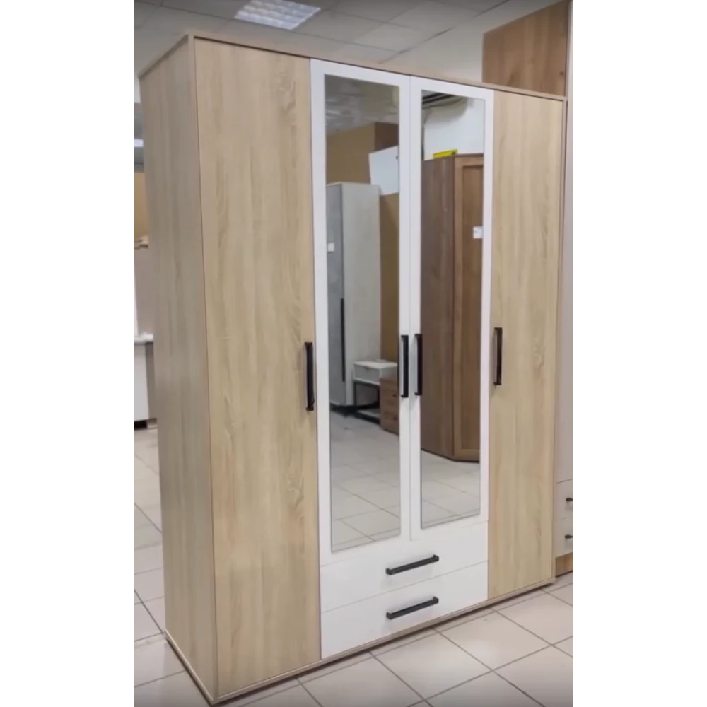 Шкаф "Соната" 4-х ств. Дуб сонома/Белый